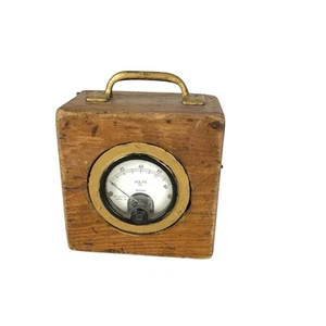 Weston DC Voltage Meter Model 301 Measures 0 To 80 Volts Wood Box Mounted Untest - Picture 1 of 9