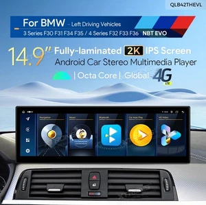 XTRONS AUTORADIO GPS 14.9" BMW F30 F31 F34 F32 F33 F36 NBT Android 14 WI-FI 4G - Picture 1 of 16