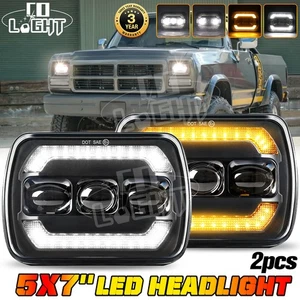 Par de faros LED 5x7" 7x6" 360W haz alto/bajo para Dodge Ramcharger Ram 50 W150 - Imagen 1 de 9