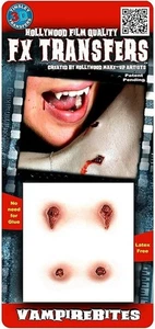 3D Vampire Bites Tinsley Transfers Makeup FX Temporary Tattoo - Picture 1 of 1