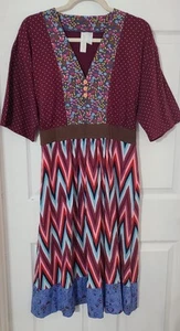 Matilda Jane Damenkleid gemischter Druck Damen XL Boho Retro inspiriert Landhauskern - Bild 1 von 15