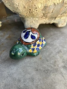Mexican Pottery Handpainted Turtle - Picture 1 of 8
