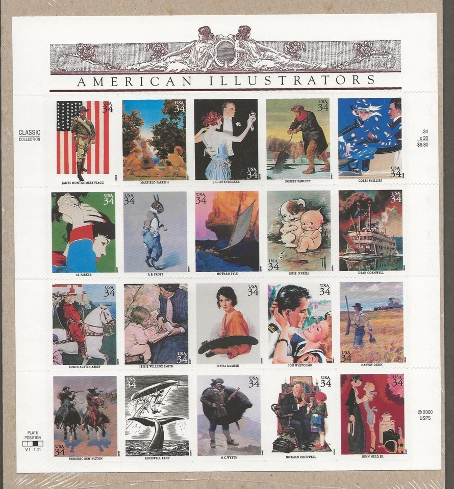 Scott #3502 American Illustrators (Norman Rockwell) Sheet of 20 Stamps -  [663 - Image 1 of 1