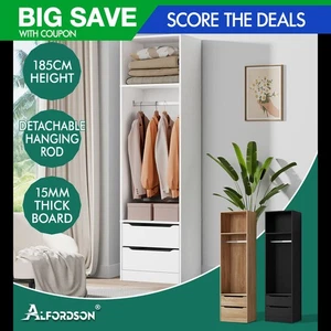 ALFORDSON Wardrobe Clothes Storage Organizer Closet Cabinet 2 Drawers Hanging - Picture 1 of 46