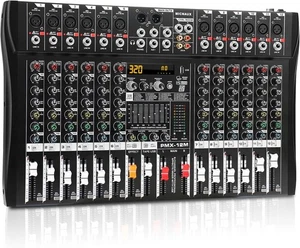 QST Audio Mixer 12 Channel DJ Soundboard USB Interface Bluetooth XLR Console - Picture 1 of 9