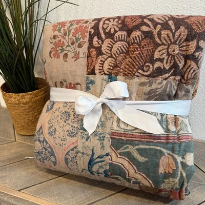 NEW!! POTTERY BARN VALENTINA ROSEWOOD QUILT, KING/CAL KING ~ MULTI PATCHWORK - Image 1 of 4