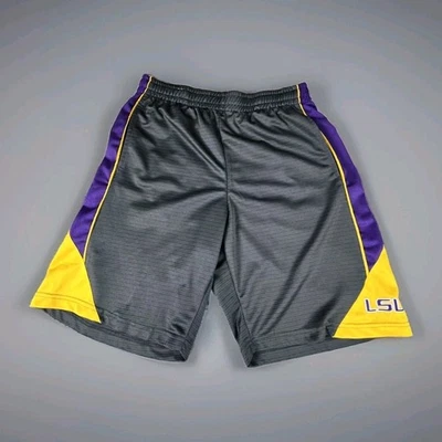 LSU Tigers Shorts Mens Large Colosseum Brand Basketball Grey Purple Yellow Y2k - Image 1 of 4