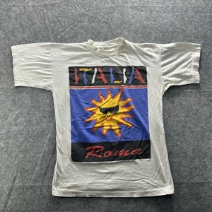 Vintage Italia Roma Shirt Uomo Grande Grafica Occhiali da Sole Viaggio Anni 90 Italy Tee - Foto 1 di 14