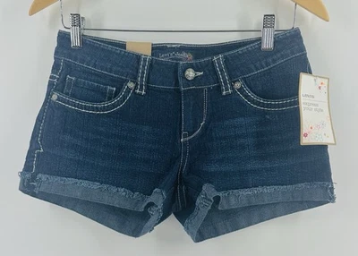 NUEVO CON ETIQUETAS LEVI'S Pantalones Cortos Denim Juniors Talla 5 Dobladillo Puño Pantalones Cortos Detalle AC21 Foto 1 de 4