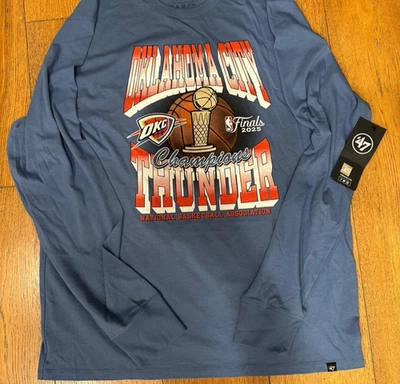 NEW '47 Adult XXL 2XL 2025 NBA Champions Oklahoma City Thunder Long Sleeve Shirt - Image 1 of 4