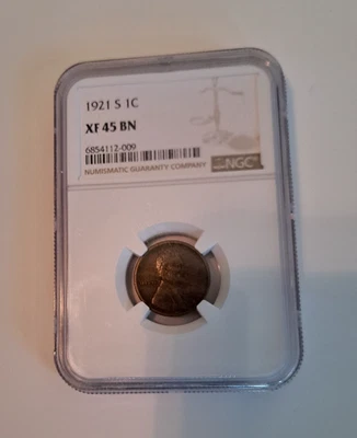 1921-S NGC XF 45 BN Lincoln - Image 1 of 2