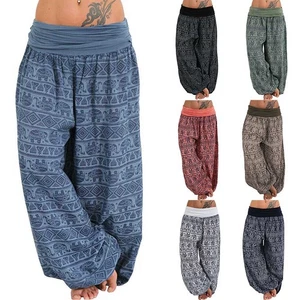 Plus Size Womens Boho Ali Baba Harem Pants Ladies Loose Yoga Hippy Trousers UK - Picture 1 of 19
