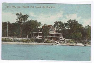 Council Oak Boat Club Sioux City Iowa 1912 postcard - Picture 1 of 1