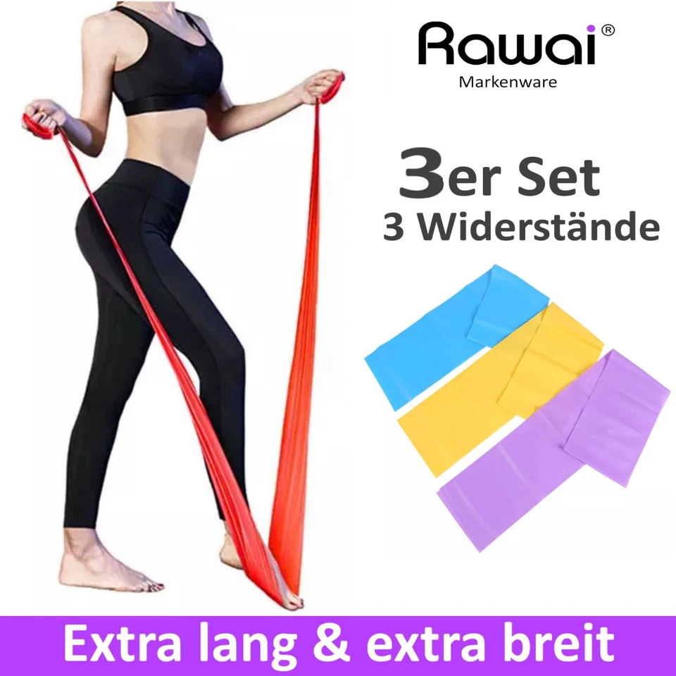 3er-Set Fitnessband Gymnastikband Widerstandsband Training Fit Yoga schlank GUT - Bild 1 von 4
