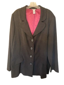 Blazer donna Avenue grigio scuro taglia 28 elasticizzato business casual taglie forti Y2K - Foto 1 di 14