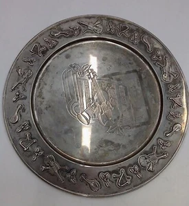 1970s Godinger Silver-plated Christmas Mistletoe Music 12" Serving Tray - Picture 1 of 6