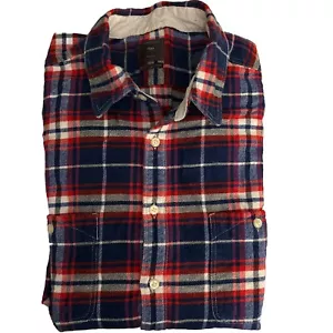 Camicia da lavoro uomo Gap 100% cotone flanella L/S rosso bianco blu a quadri XL morbida - Foto 1 di 7