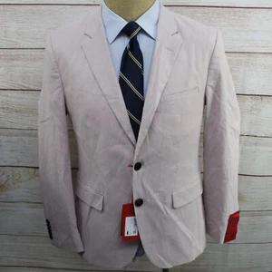 New 38S Hugo Boss Karl Modern-Fit Pink Cotton Dual Vent Sport Coat Blazer J25 - Picture 1 of 6