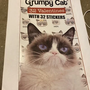 32 Hallmark Valentine’s Day Cards Grumpy Cat Rip Love Give February 14 Stickers - Picture 1 of 5