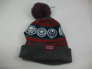 Avengers Assemble Winter Hat Gray Marvel Toque Beanie Stocking Cap - Picture 1 of 4