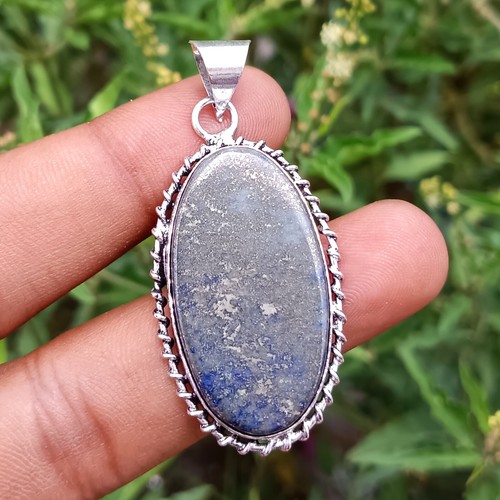 VETEMENTS Bellissima pietra preziosa lapislazzuli argento sterling 925 placcato 1 pz ciondolo gioielli