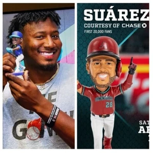 Set of 2 - Geraldo Perdomo and Eugenio Suarez 2025 SGA Bobblehead Diamondbacks - Picture 1 of 5