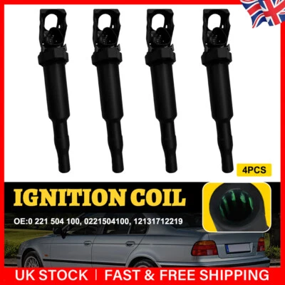 Set of 4 Ignition Coil Pack fits BMW Z4 E85 2.0 2.2 2.5 3.0 02 to 08 12131712219 - Image 1 of 4