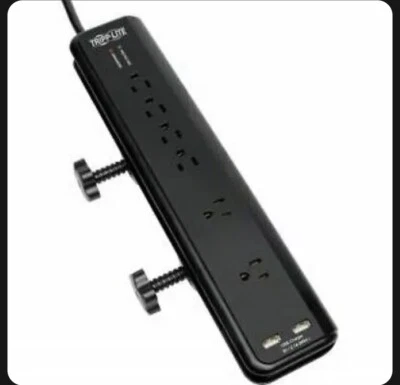 Tripp Lite TLP606DMUSB Surge Protector Strip Desk 6outperp 6ft Cord Mount 120v - Image 1 of 3