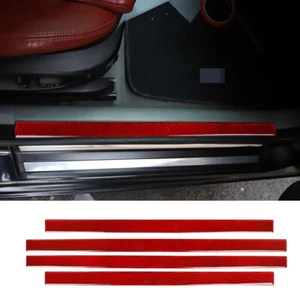 Placa protectora de umbral de puerta de fibra de carbono roja para BMW Serie 3 E46 1998-2005 - Imagen 1 de 9