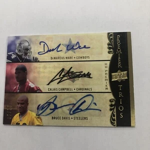 2008 Demarcus Ware, Calais Campbell RC Auto UD PREMIER Trios Auto HOF Cowboys - Picture 1 of 8