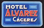 Ancienne étiquette HOTEL ALVAREZ CACERES Espagne valise luggage label 3