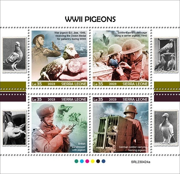 2024 02- SIERRA LEONE- WWI PIGEONS             4V complet set MNH/** - Image 1 of 1