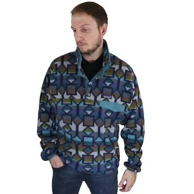 Patagonia Aztec Cedar Mesa Big Synchilla Snap-T Fleece Jacket Coat Mens Sz Small - Image 1 of 4
