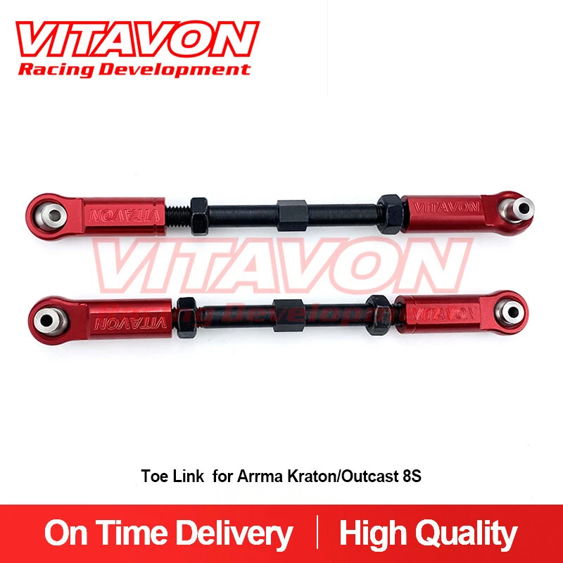 Vitavon Kraton 8S Outcast 8S  CNC aluminum7075 Toe Link for Arrma 1/5 Red - Image 1 of 4