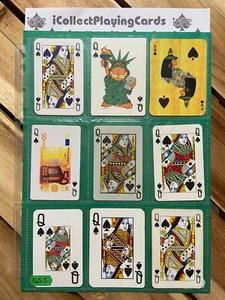QS5 - Lot of 9 Single Swap Trading Playing Cards Queen of Spades - Various Backs - Picture 1 of 2