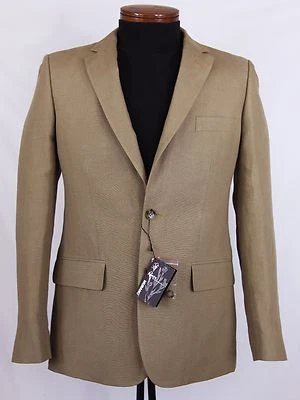 Chaqueta Blazer Para Hombre MURANO Tostado Caqui Marrón Lino Grande L NUEVO CON ETIQUETAS $200+ ¡Bonito!! Foto 1 de 4