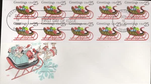 FDC 1989 - Scott # 2429a - Panel de folletos - Trineo de Navidad - Farnam Cachet - Imagen 1 de 1