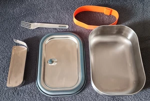 Black+Blum 3-in-1 Lunchbox Edelstahl auslaufsicher 1 Liter Silikonventil  Gabel - Bild 1 von 6