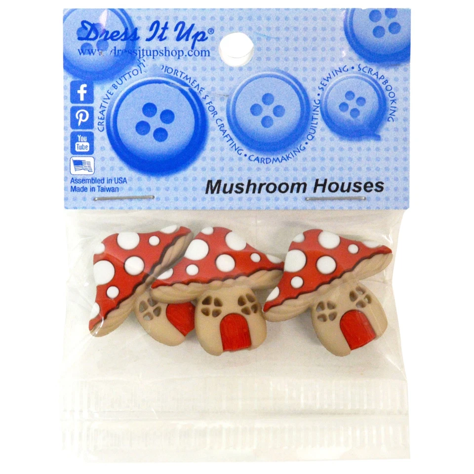 Dress It Up Embellishments-Mushroom Houses - Image 1 of 1