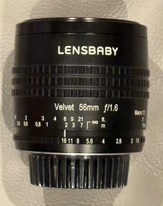 Lensbaby Velvet 56 para Nikon F - 56 mm - f 1,6 - Negro - Nuevo - Envío gratuito - Imagen 1 de 19