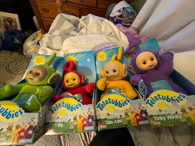 "Juego de 4 muñecas Teletubbies Talking 14"" vintage Playskool 1998" Foto 1 de 4