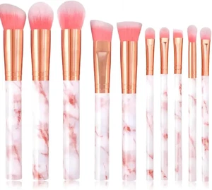 Set Pennelli Trucco Professionale 10 Pezzi, Pennelli Make up Con Manico Marmo pe - Foto 1 di 12