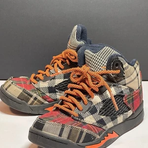 Nike Air Jordan 5 Retro Plaid Boys Size 1Y Athletic Shoes Sneakers FD4812-008 - Picture 1 of 9