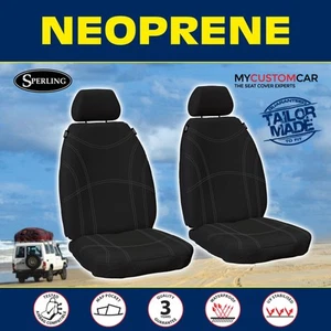 Fiat 500 Hatch 2010-2018 Neoprene Black Custom FRONT Car Seat Covers - Picture 1 of 12