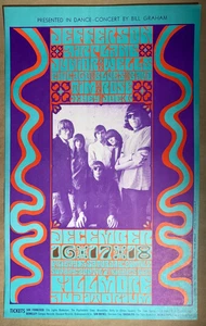 JEFFERSON AIRPLANE 1966 FILLMORE AUDITORIUM CONCERT POSTER BG-42(2) Wes Wilson - Picture 1 of 8