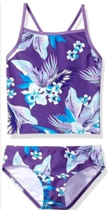 Kanu Surf Big Girls' Alania Beach Sport 2-Piece Banded Floral purple Size 14 - Picture 1 of 6