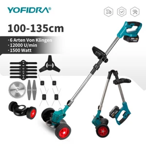 Elektro Akku Rasentrimmer mit 2 Akku und Ladegerät Freischneider Motorsense Blau - Bild 1 von 15