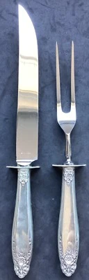 Juego de cuchillos y tenedores International Sterling Handle PRELUDE tallado asado BONITO JUEGO Foto 1 de 4