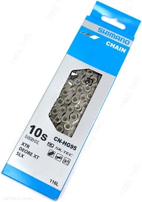 Cadena de bicicleta MTB Shimano HG95 Deore XT 10 velocidades HG-X Dyna-Sys Sil-Tec 116 eslabones Foto 1 de 3