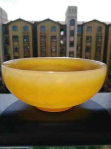 100%Natural Hand carved Chinese yellow Jade bowl free shipping - Picture 1 of 5